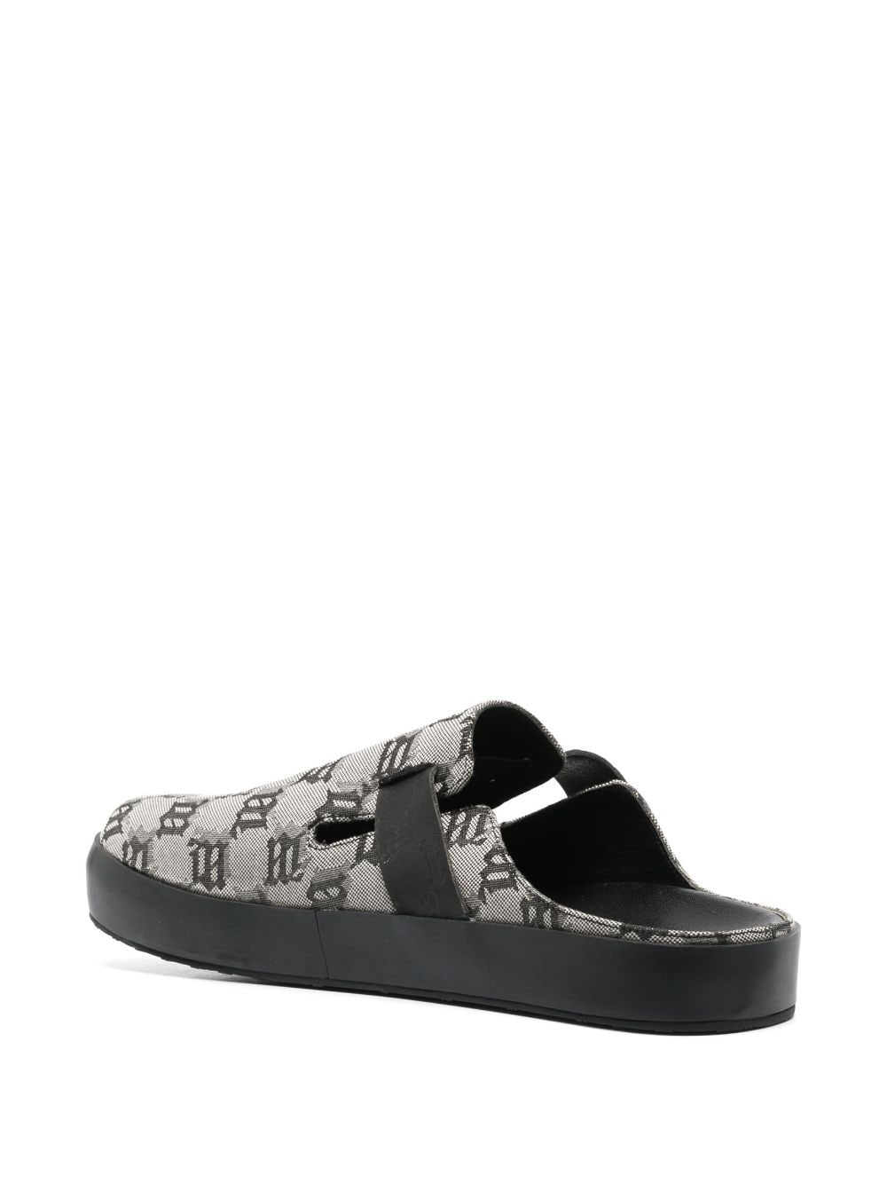 monogram-pattern slip-on sandals - 3