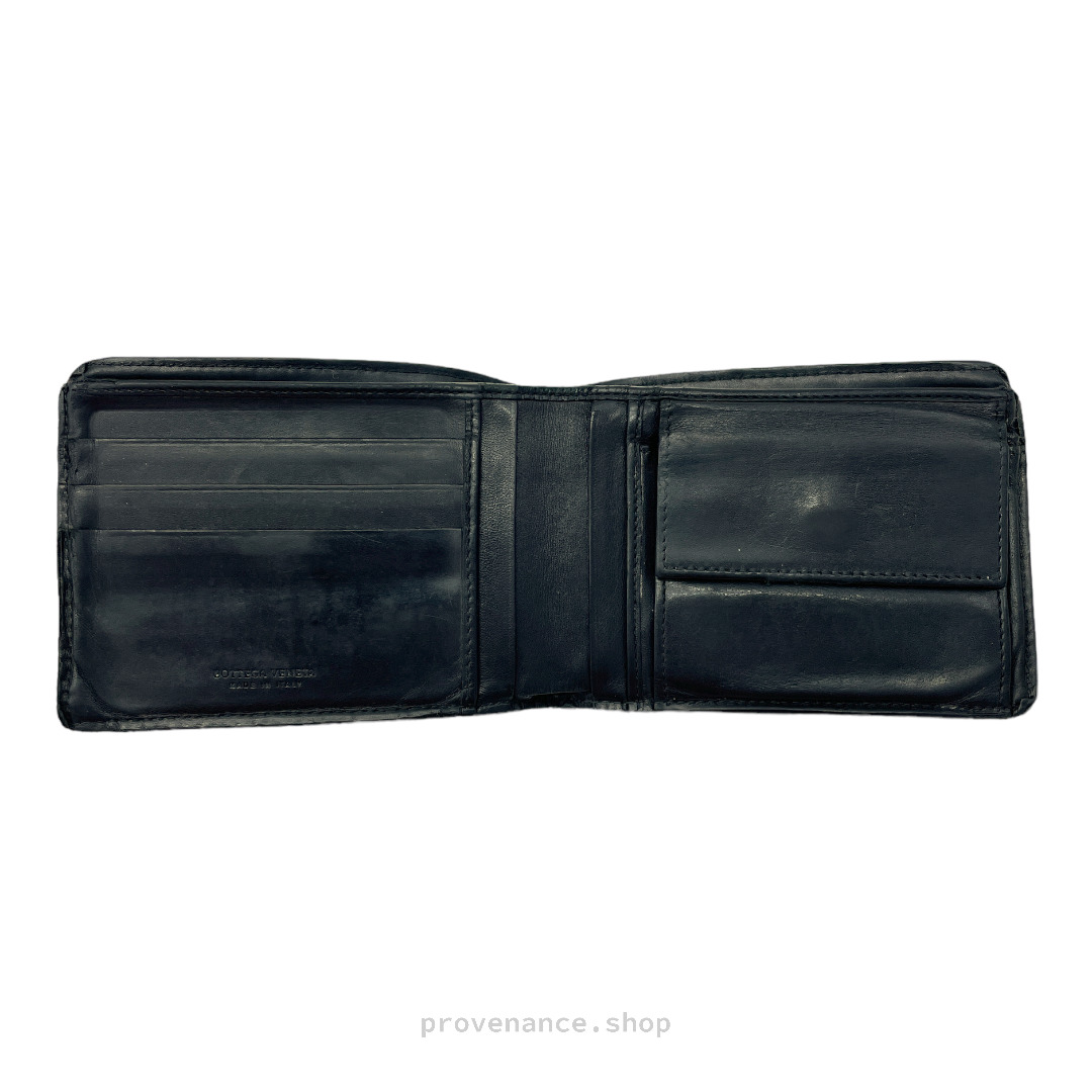 Bottega Veneta Bifold Wallet - Black Intrecciato Leather - 5