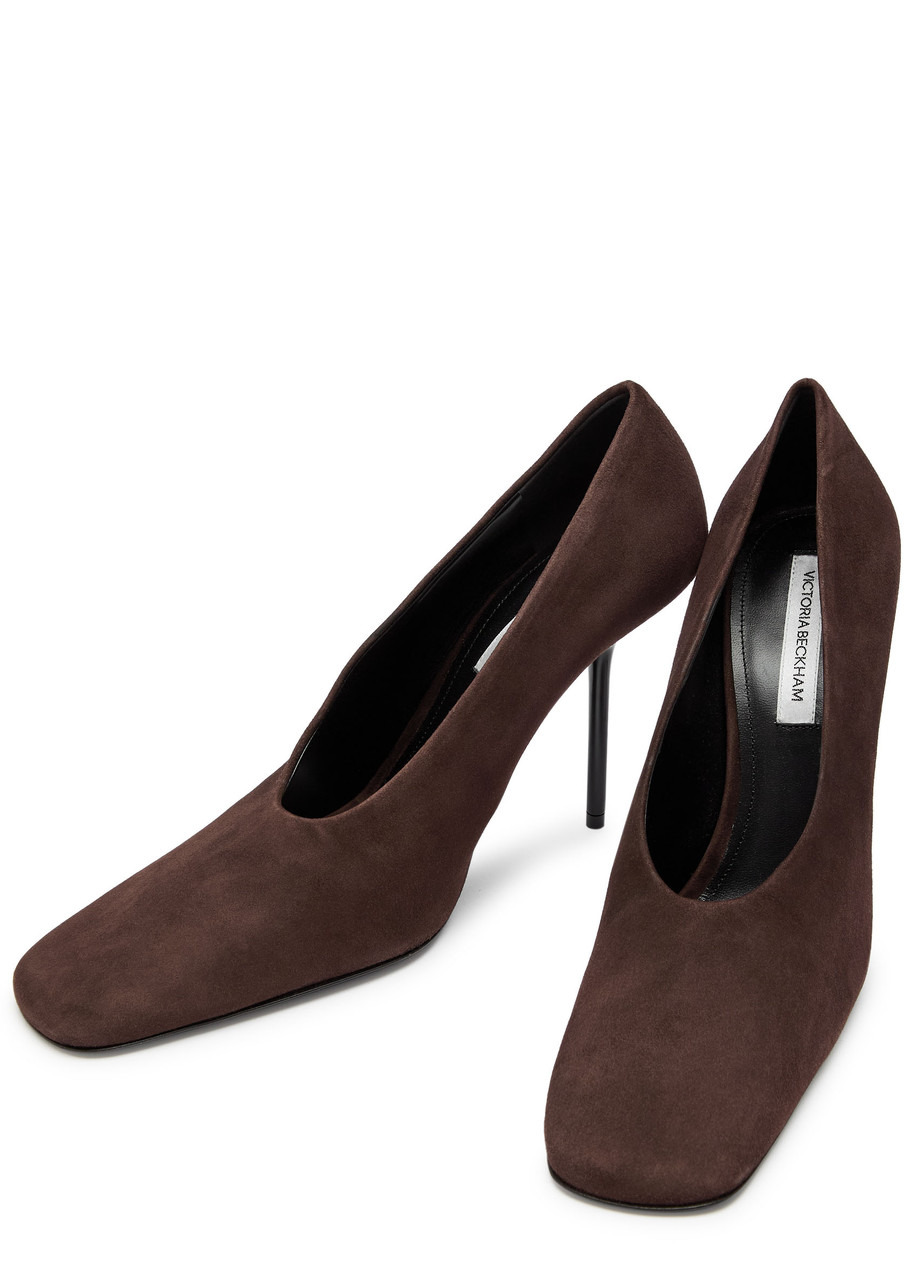 Victoria Beckham 100 Square-toe Suede Pumps - 3