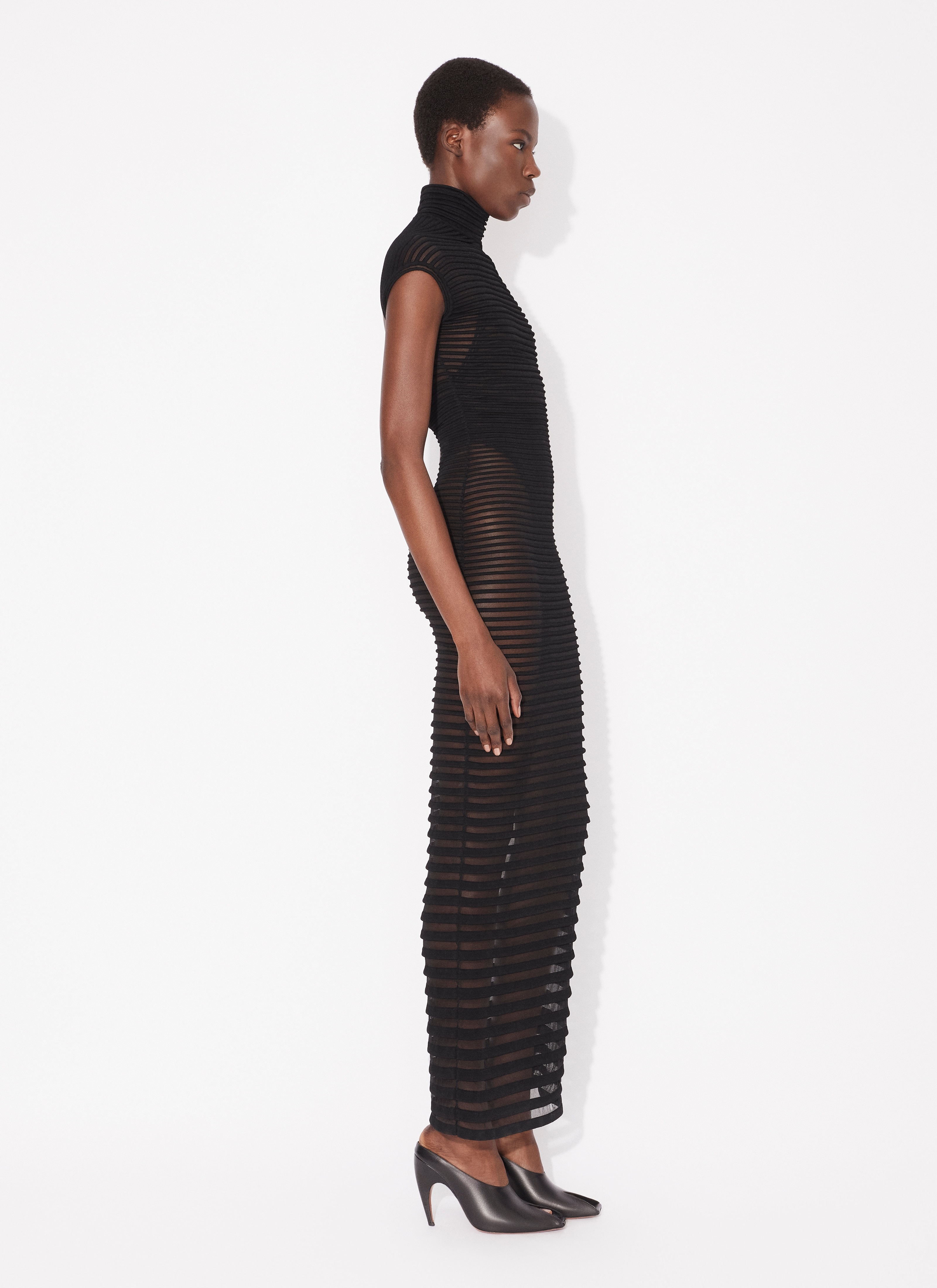 STRIPED LONG DRESS - 4