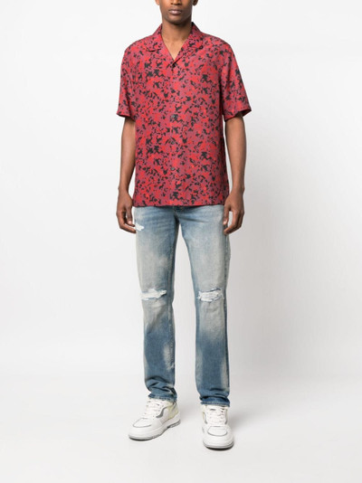 Ksubi Cuban-collar pixelated-print shirt outlook