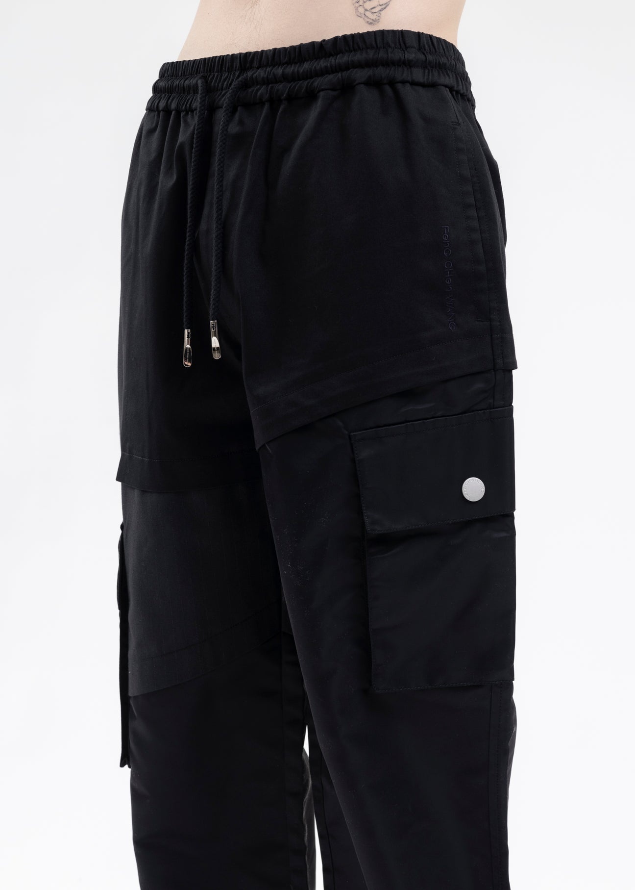 BLACK/GREY PANEL CARGO PANT - 4