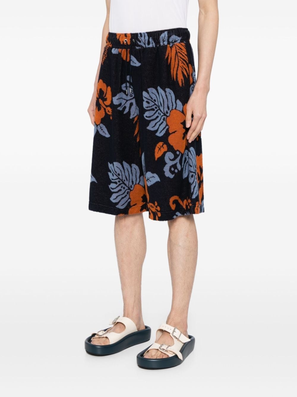 floral-print cotton shorts - 3
