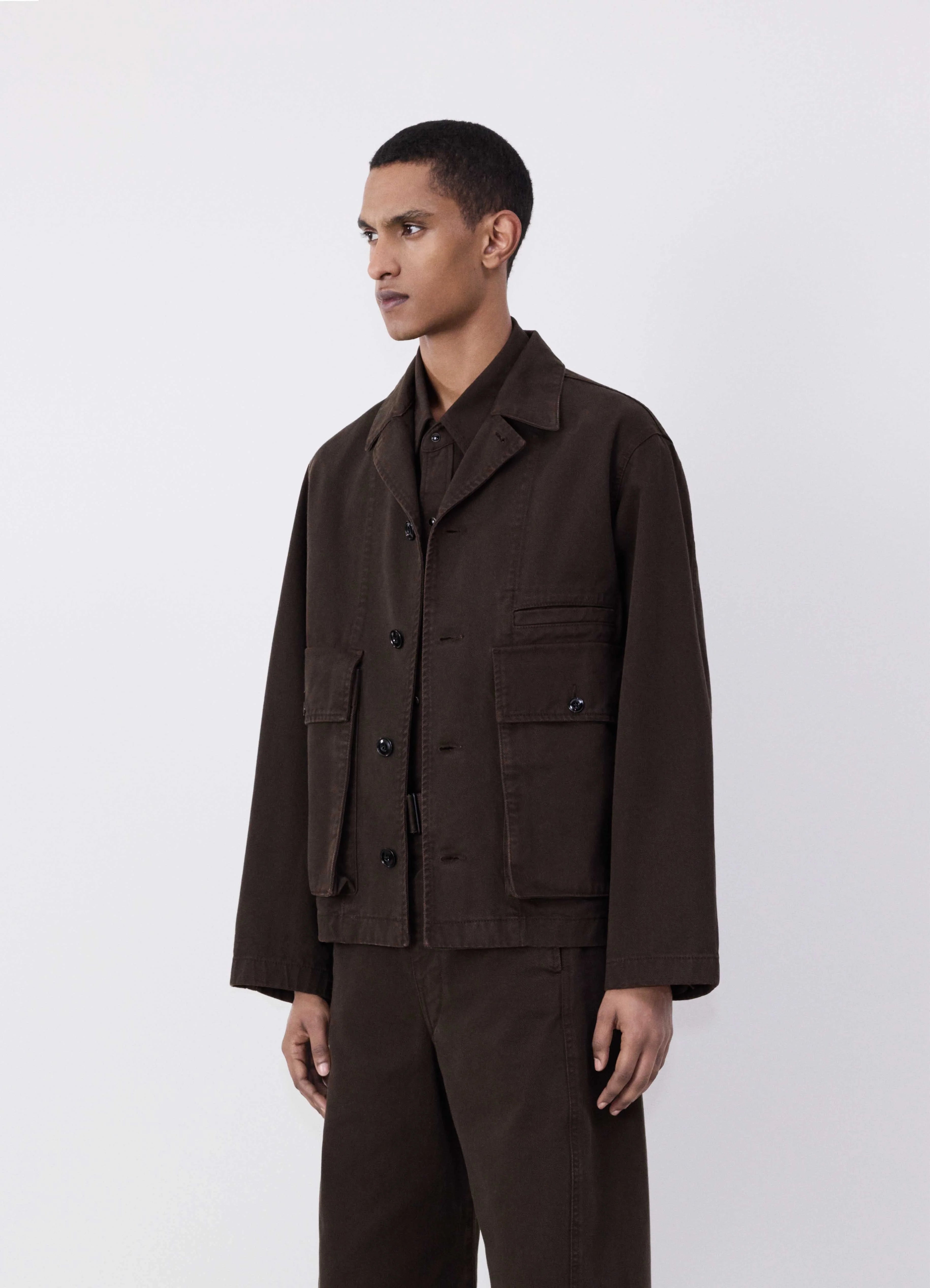 ジャケット・アウター < LEMAIRE > BOXY JACKET Lemaire Boxy Jacket in Snowy Blue Grey Curated at Jake and Jones