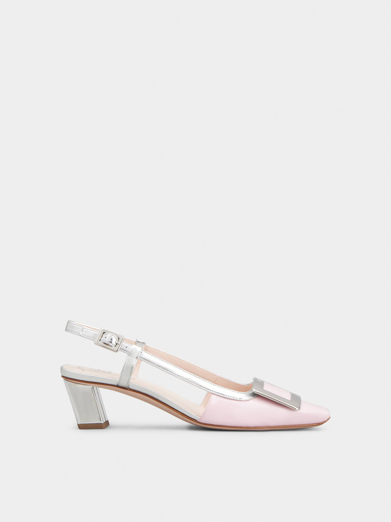 Belle Vivier Metal Buckle Slingback Pumps in Patent Leather - 1