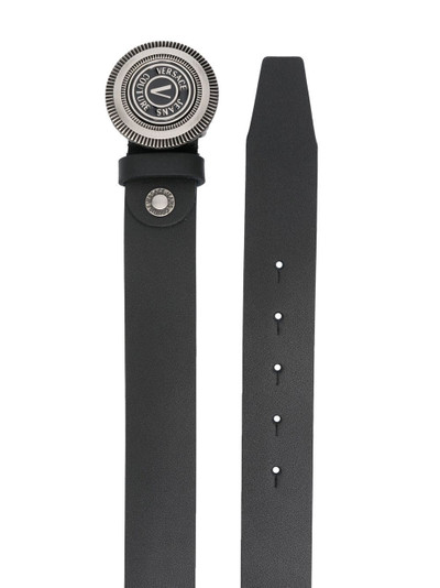 VERSACE JEANS COUTURE engraved logo-buckle detail belt outlook