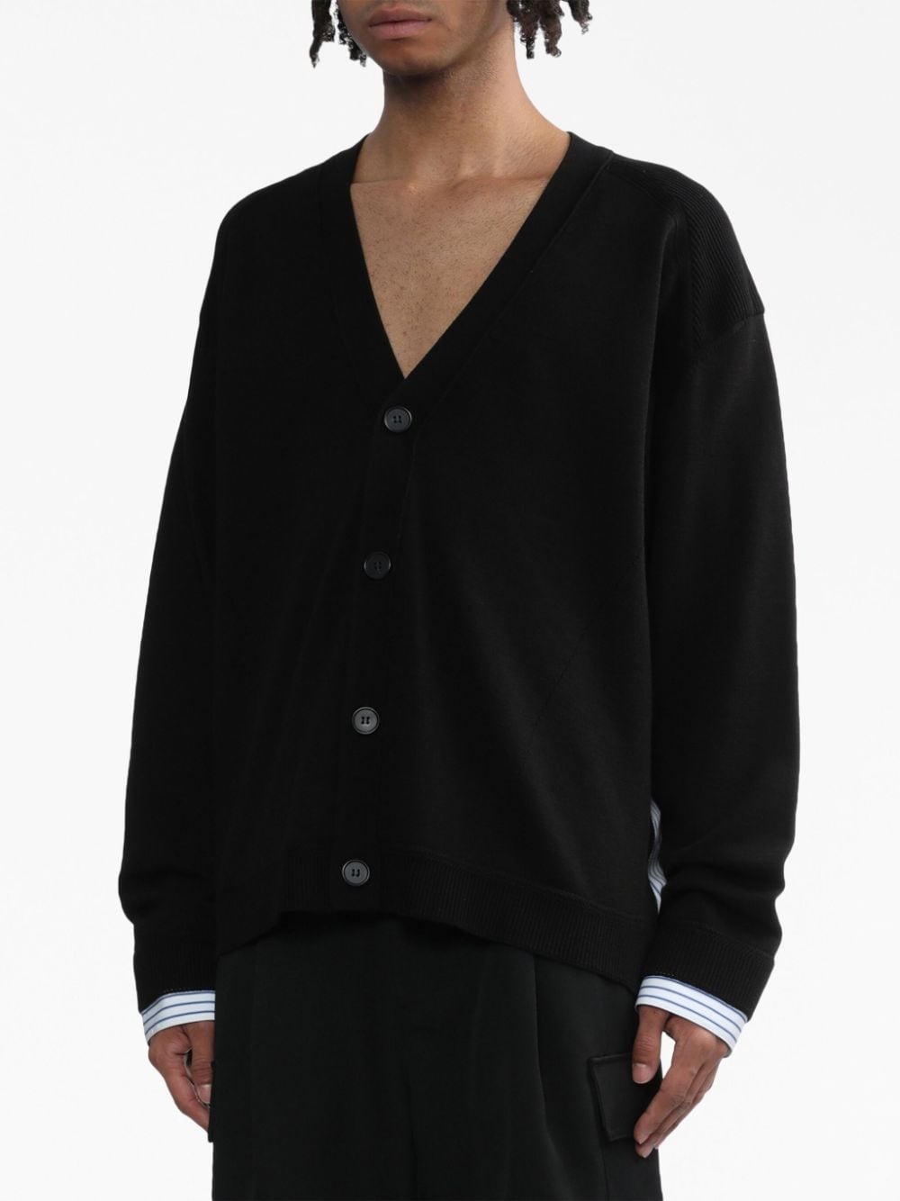 layered knitted cardigan - 3