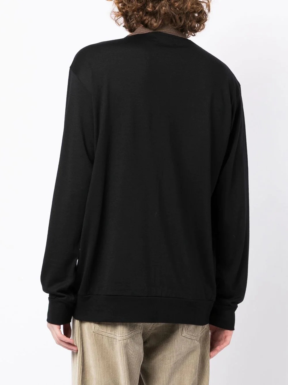 contrasting-collar detail sweatshirt - 4