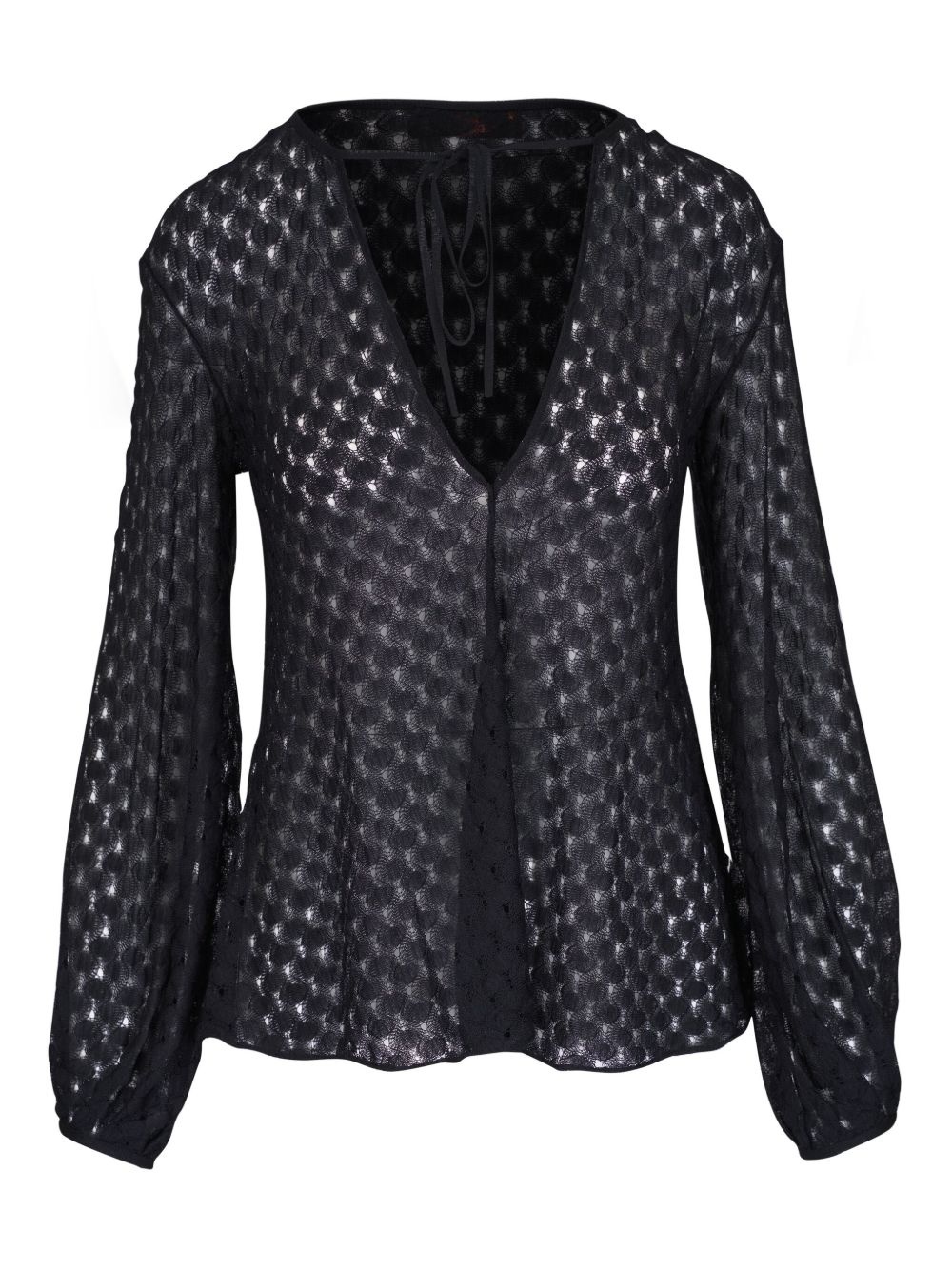 patterned-jacquard blouse - 1