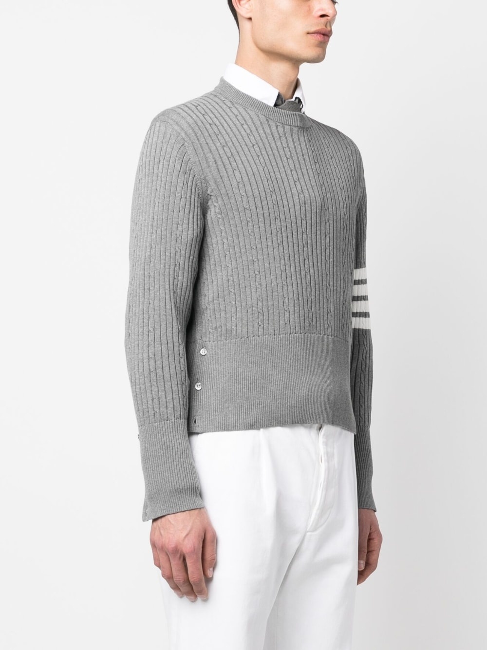 4-Bar cable-knit ribbed jumper - 3