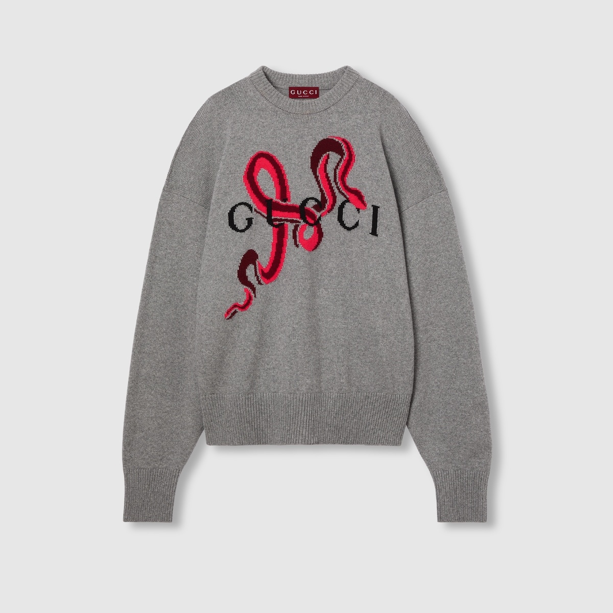 Wool cashmere sweater with intarsia - 1