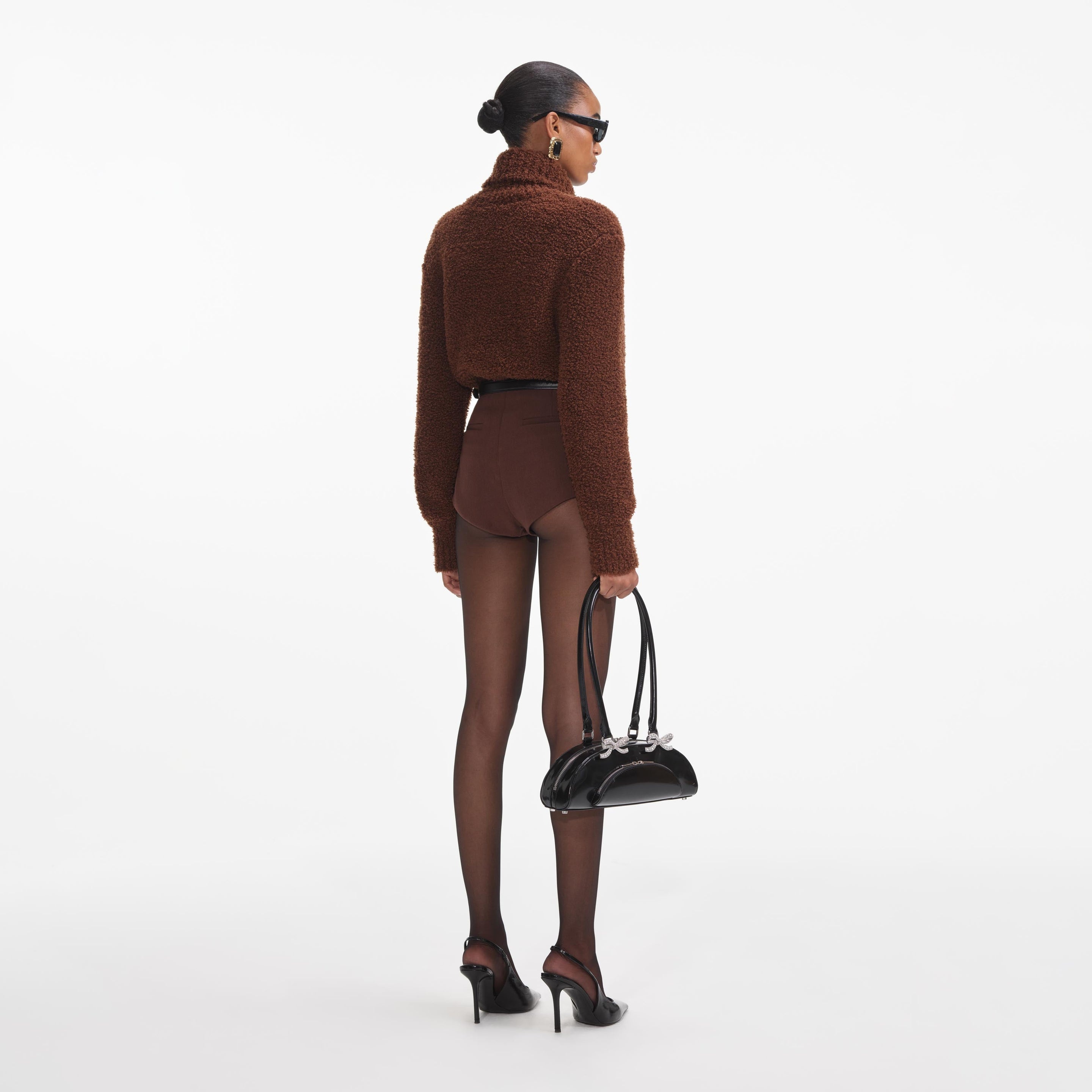 Brown Fluffy Knit Jumper - 3
