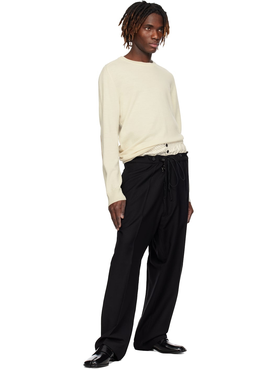 Black Layered Trousers - 4