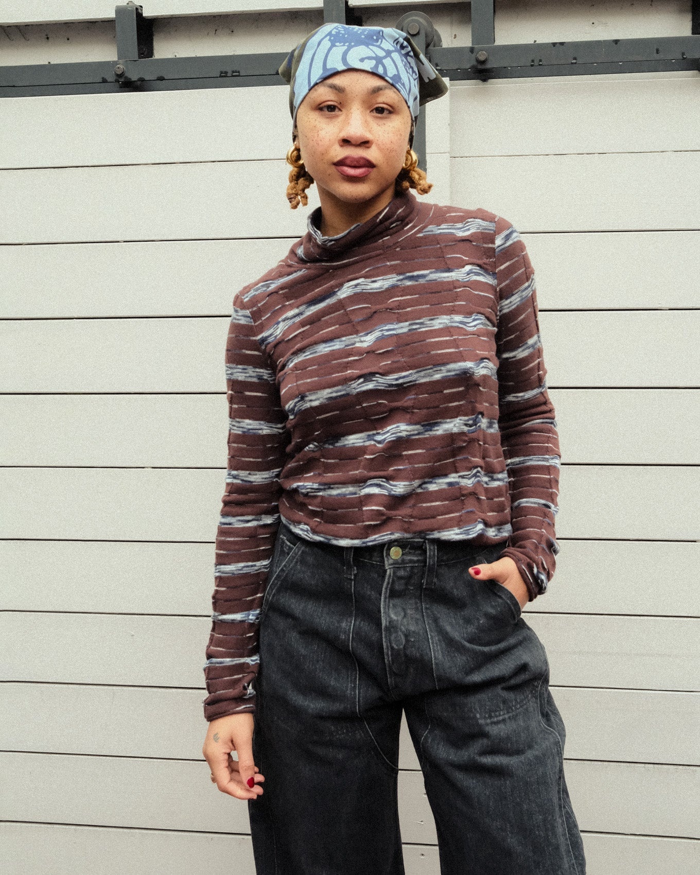 Space Dye Turtleneck - Navy Multi - 8