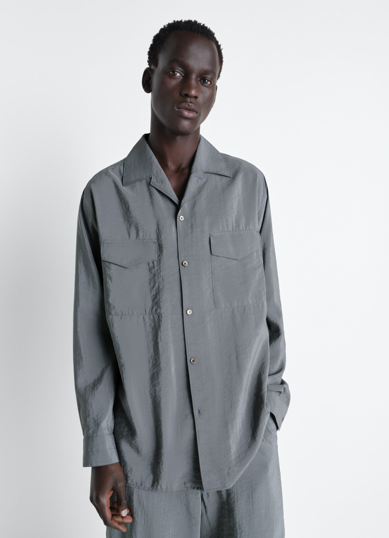 Lemaire CONVERTIBLE COLLAR SHIRT IN DRY SILK outlook