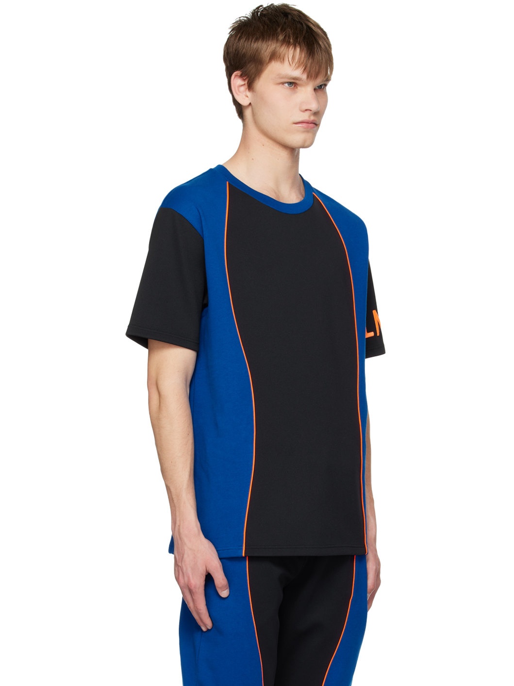 Black & Blue Paneled T-Shirt - 2
