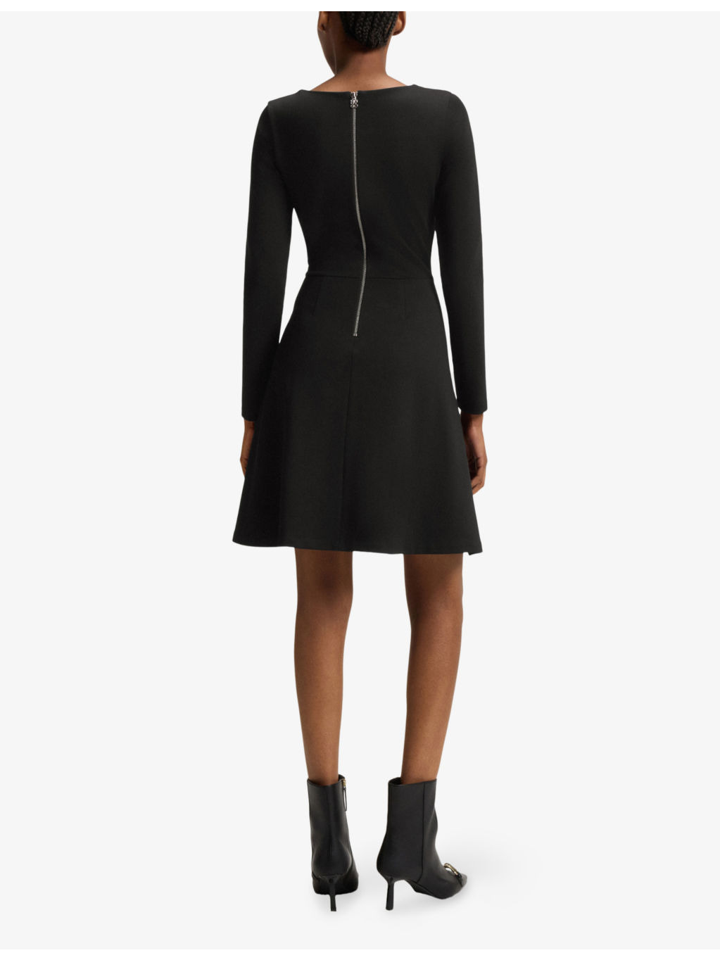 Square-Neck Long-Sleeved Stretch-Jersey Mini Dress - 4