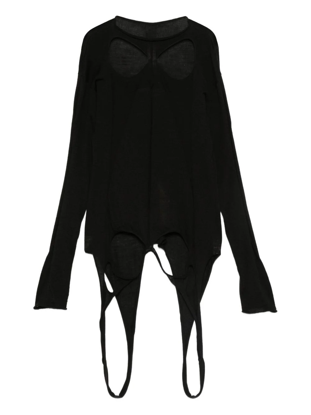 slashed long-sleeve sweater - 1