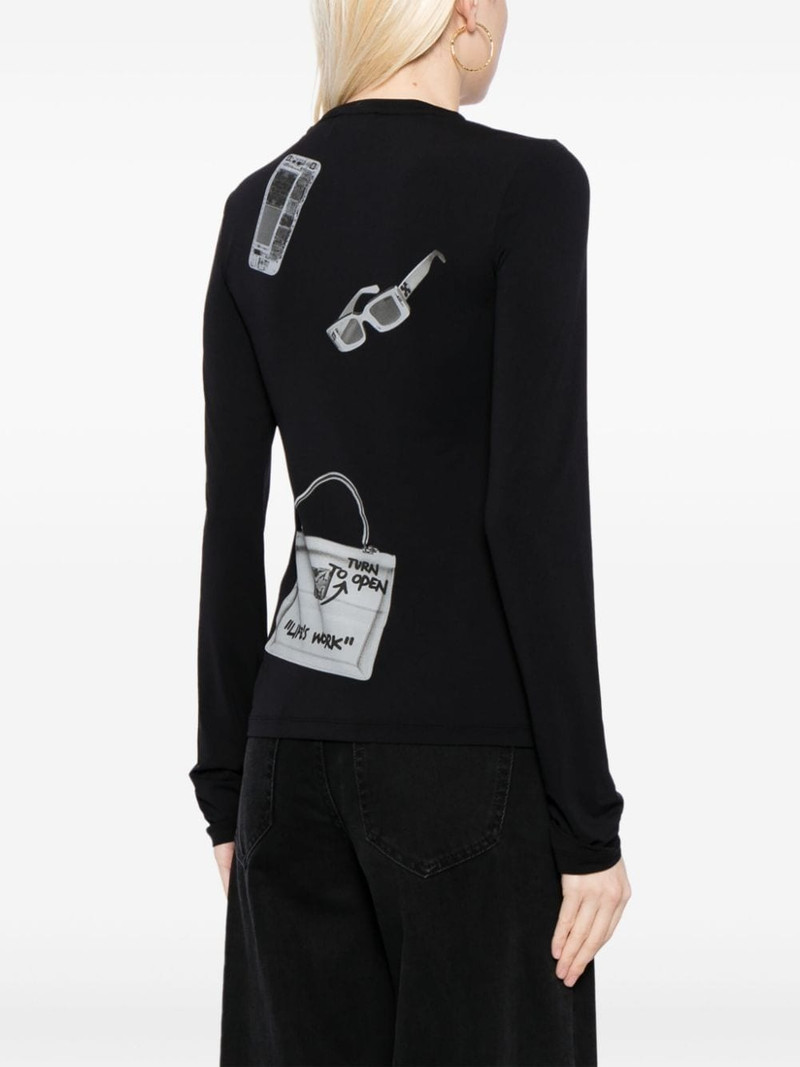 X-Ray-print longs-sleeve T-shirt 4