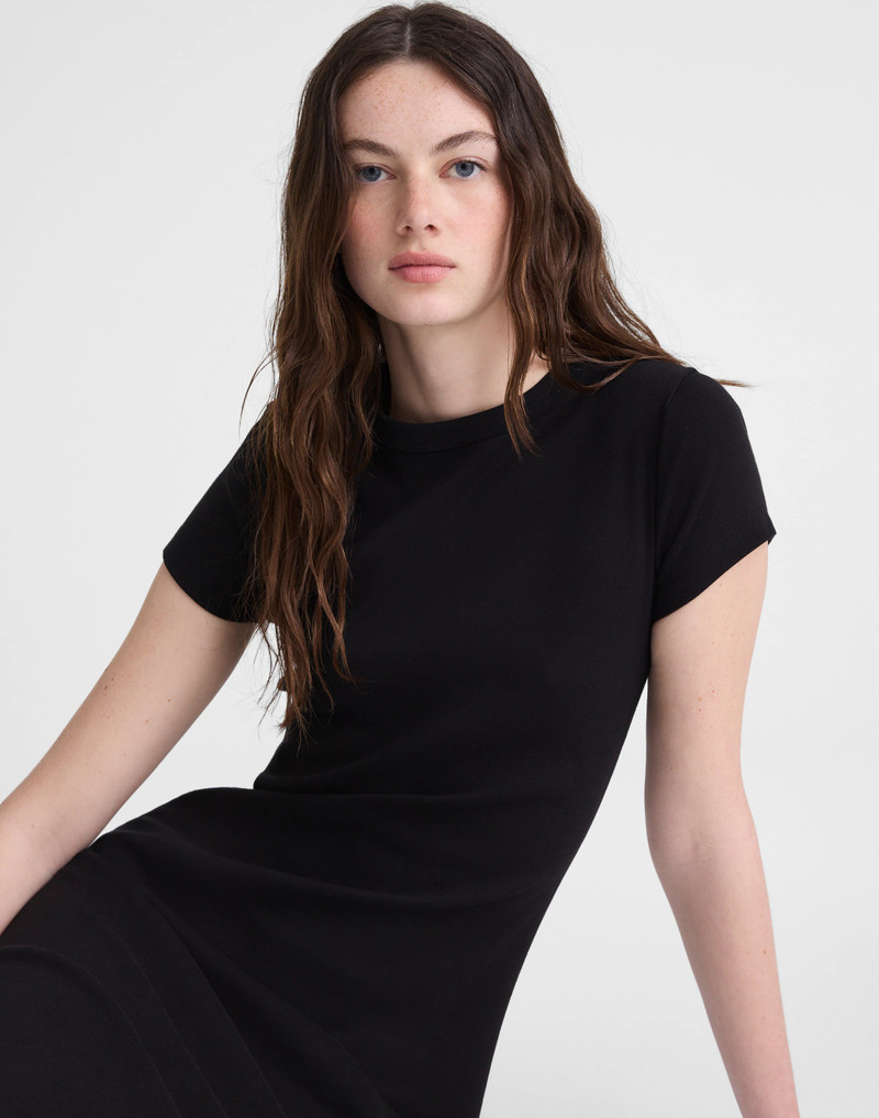Crewneck Maxi T-Shirt Dress in Compact Cotton 6