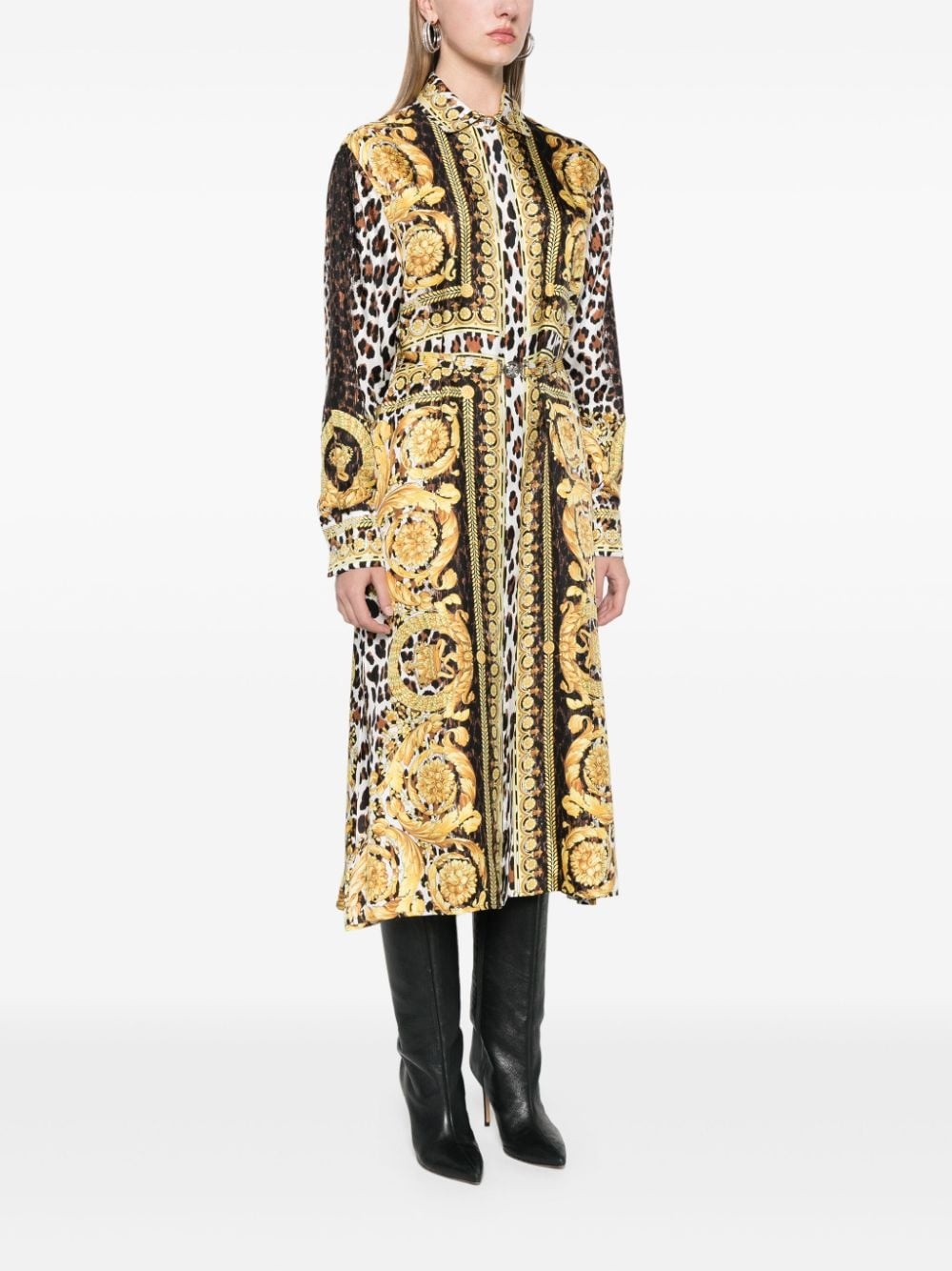 Wild Barocco Foulard shirt dress - 3