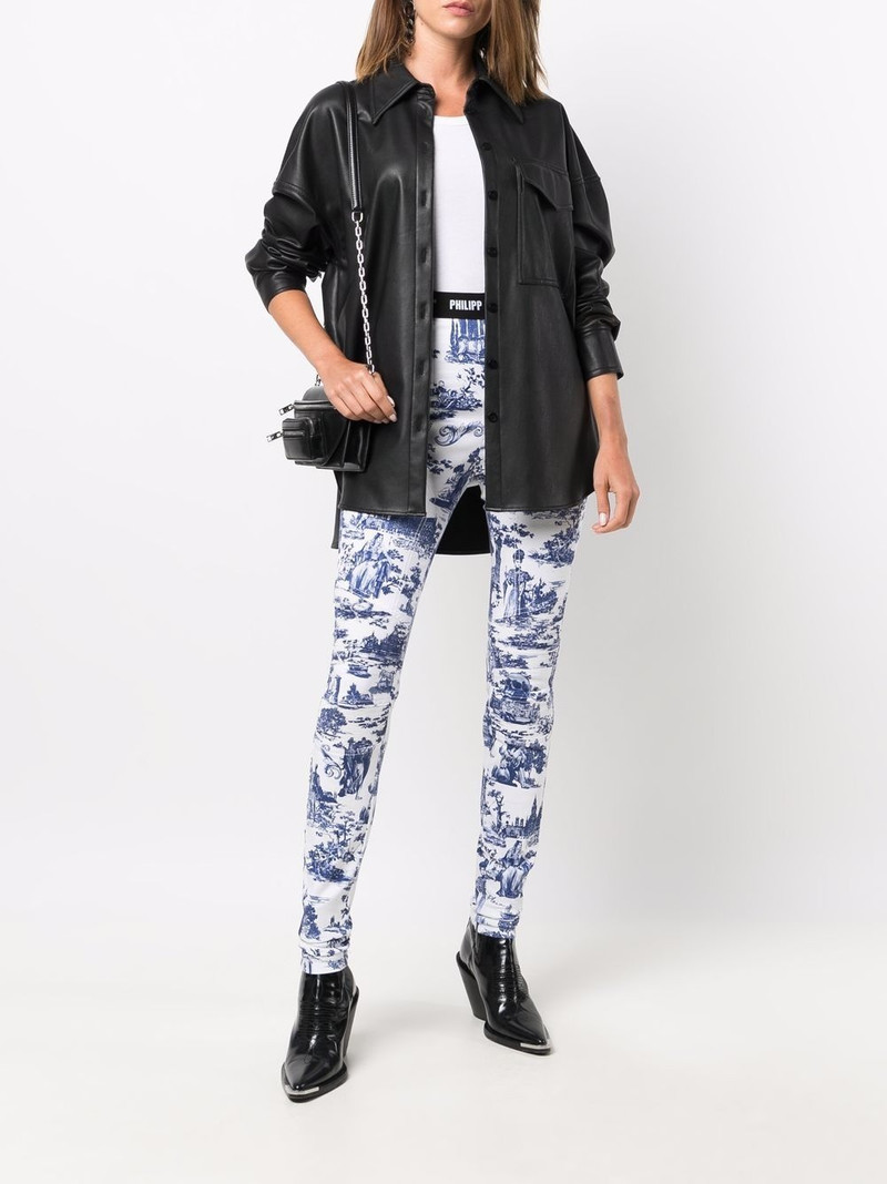 PHILIPP PLEIN embroidered high-rise leggings outlook