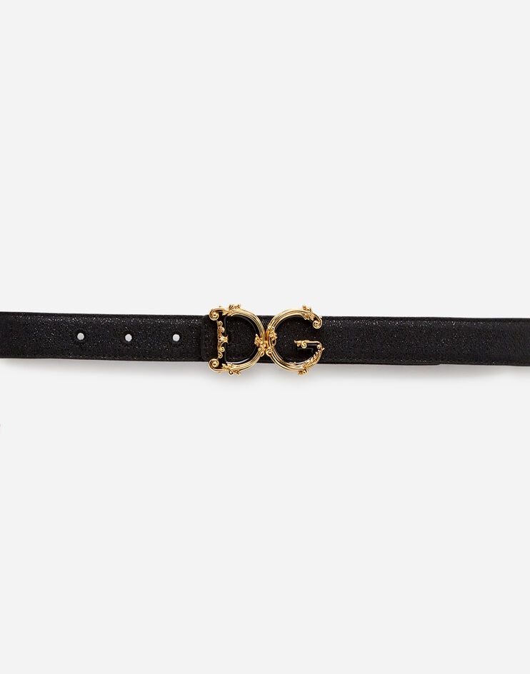 Lamé belt with D&G baroque logo - 3