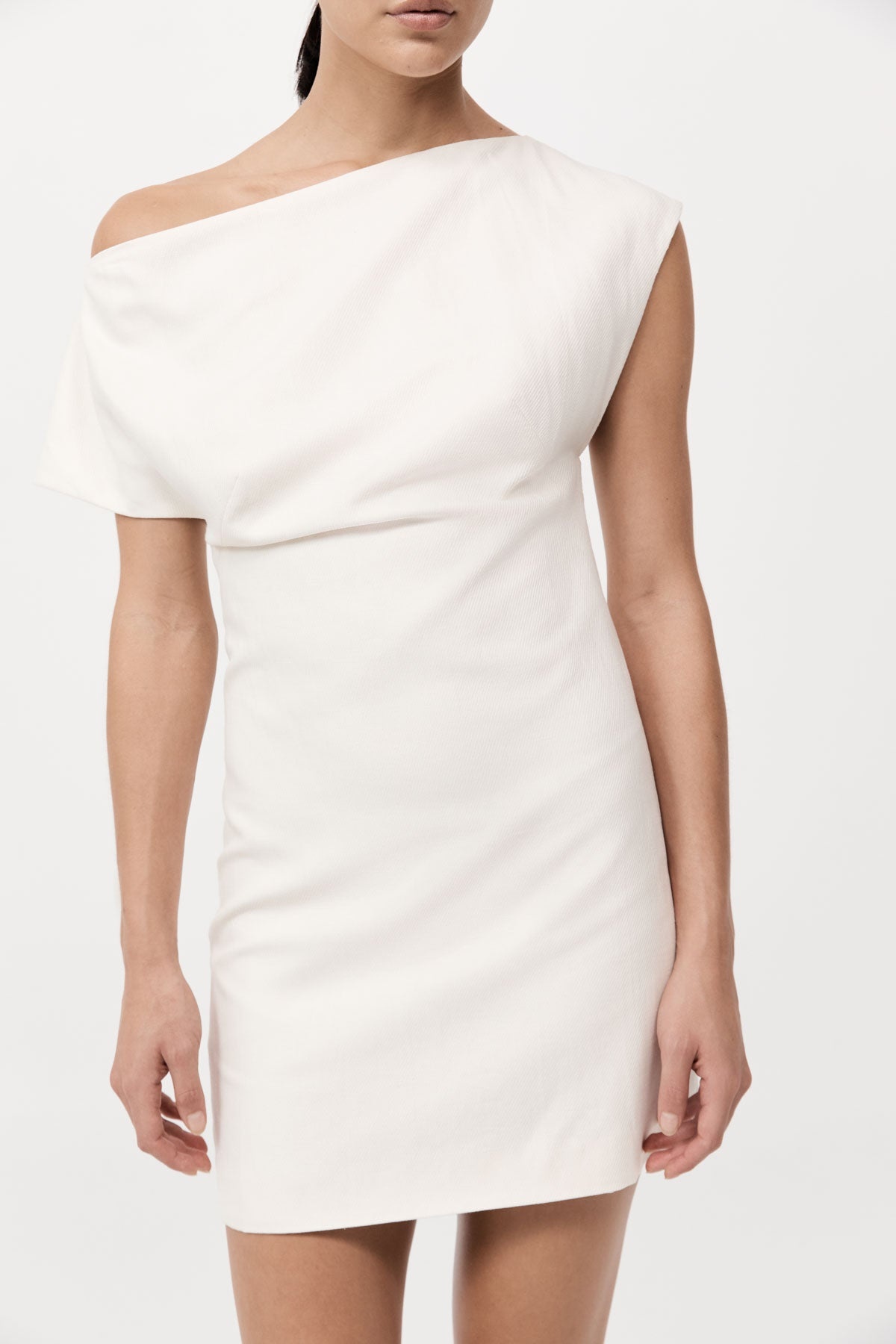 Asymmetric Mini Dress - Ivory - 4