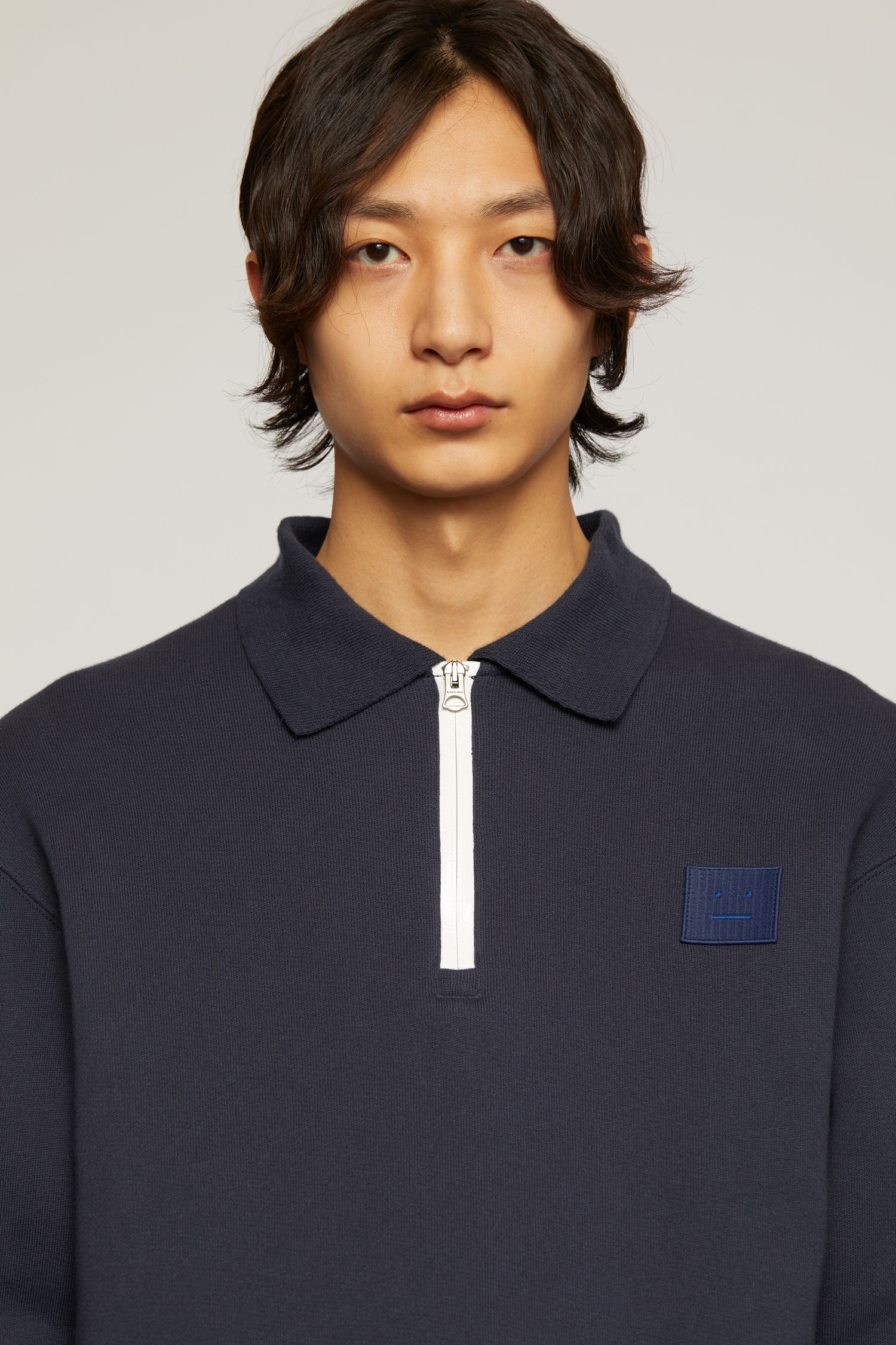 Oversized point collar sweatshirt navy - 6