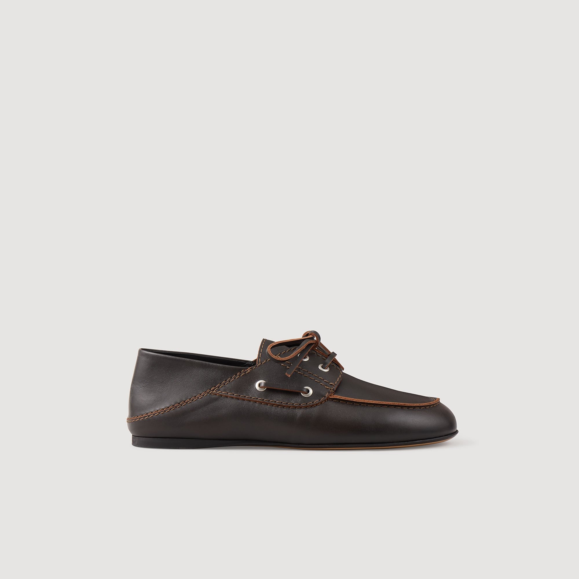 LEATHER BOAT SHOE LOAFERS - 6