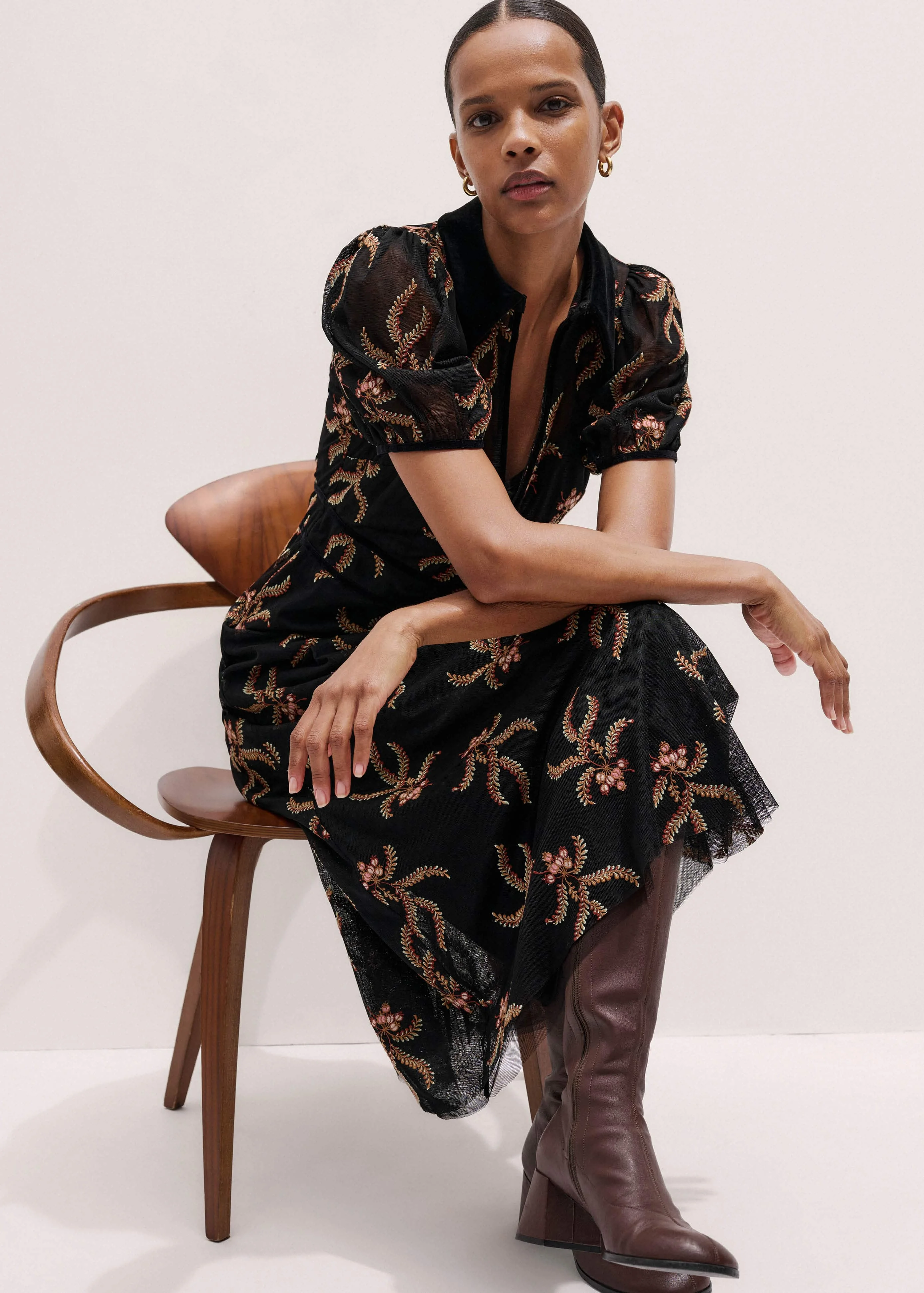 Embroidered Maxi Dress - 1