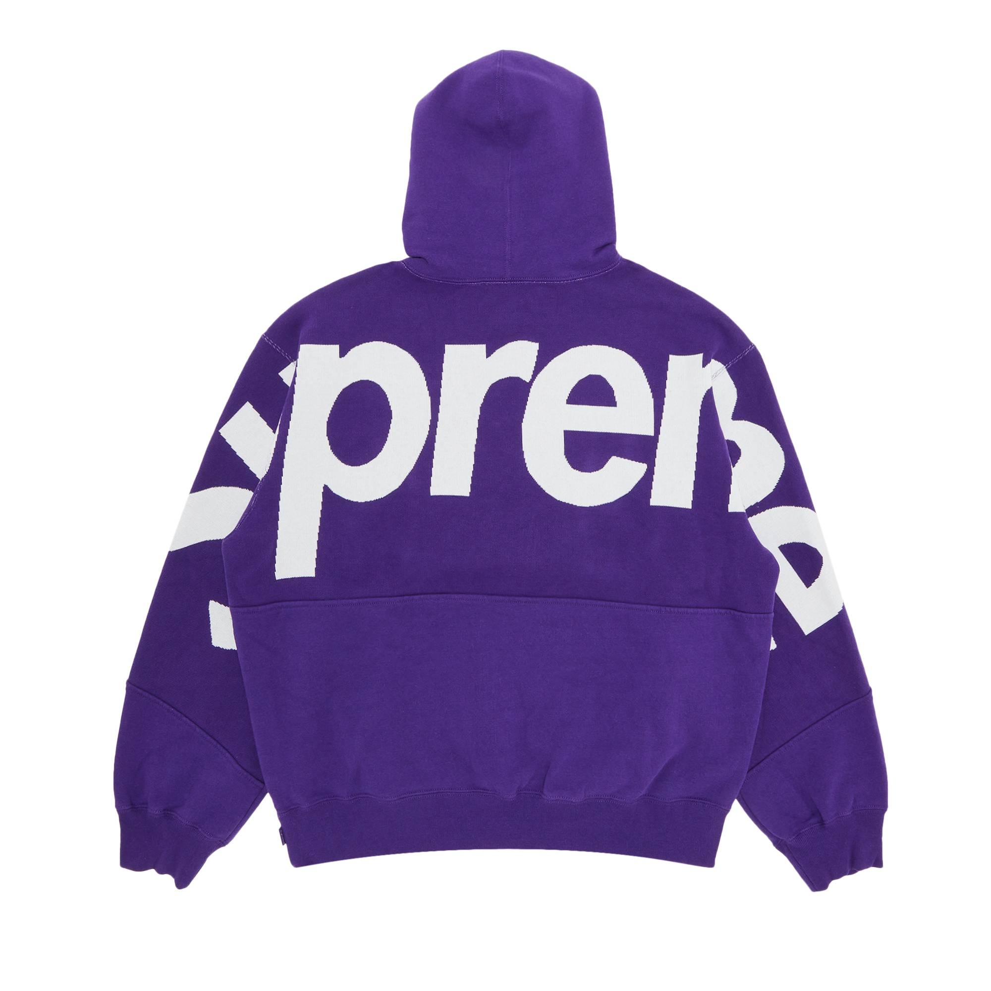 Supreme Big Logo Jacquard Hooded Sweatshirt 'Purple' - 2