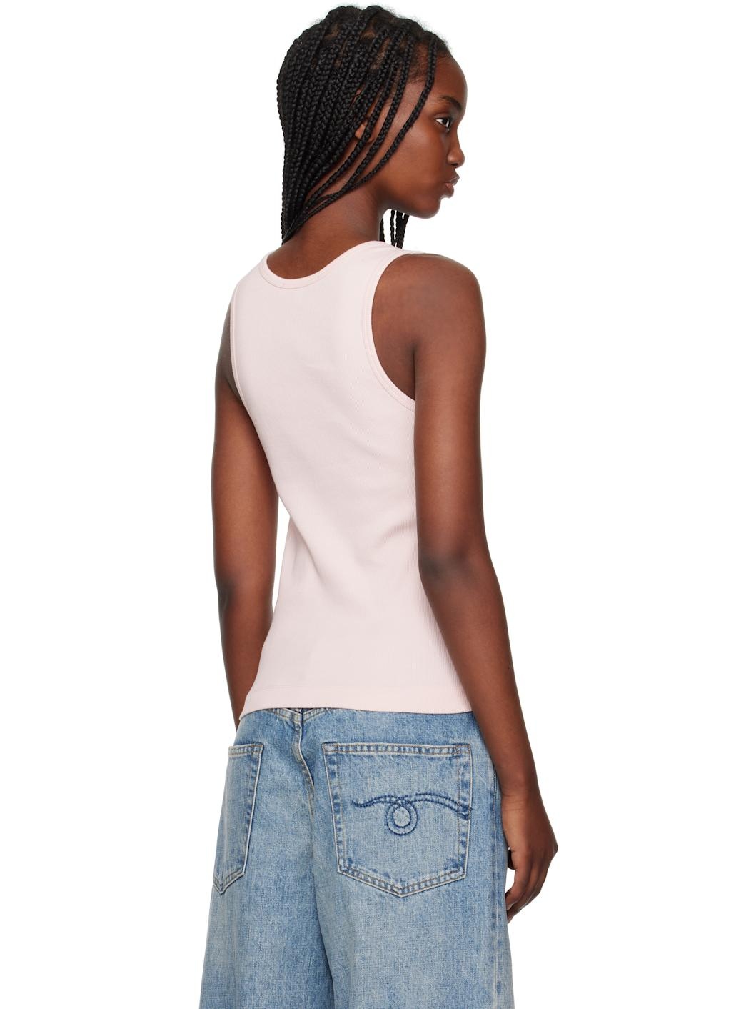 Pink Baby Fox Patch Ribbed Tank Top - 3