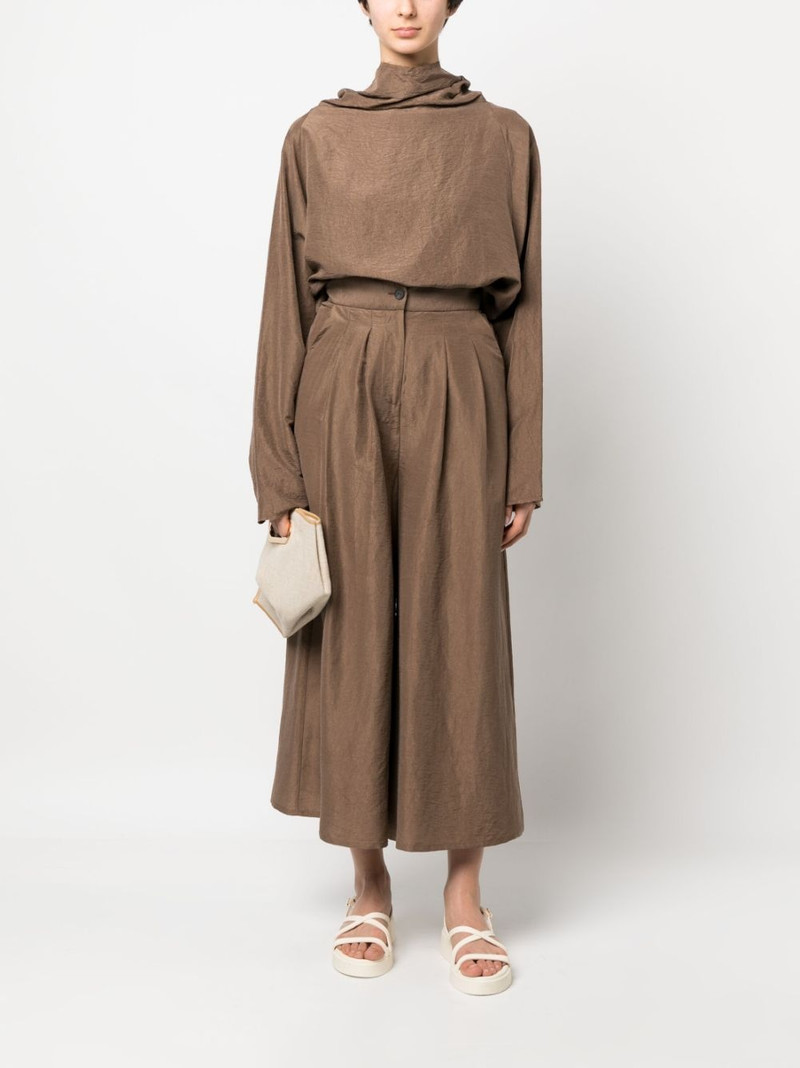 DUŠAN notched-waist silk palazzo pants outlook