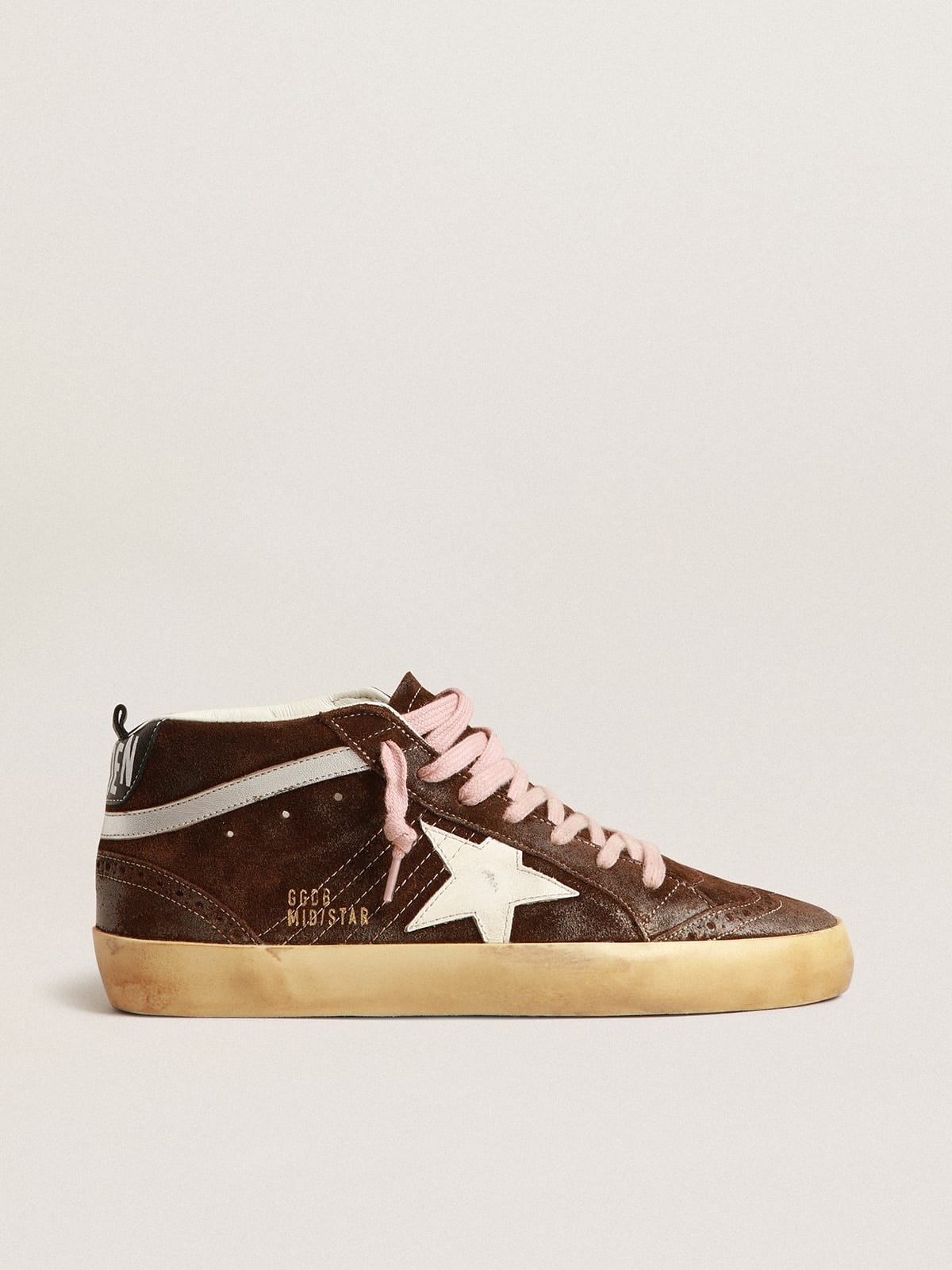 Mid Star in brown suede with white leather star - 1