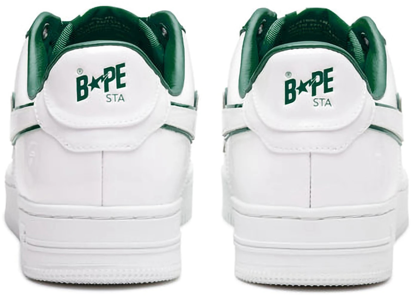 A Bathing Ape Bape Sta Patent Leather White Green - 3