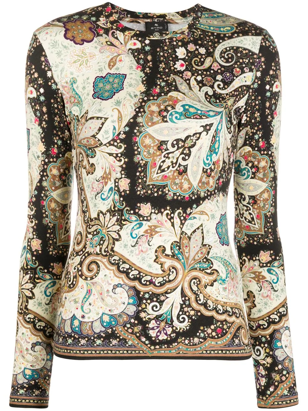 long-sleeved paisley-print top - 1