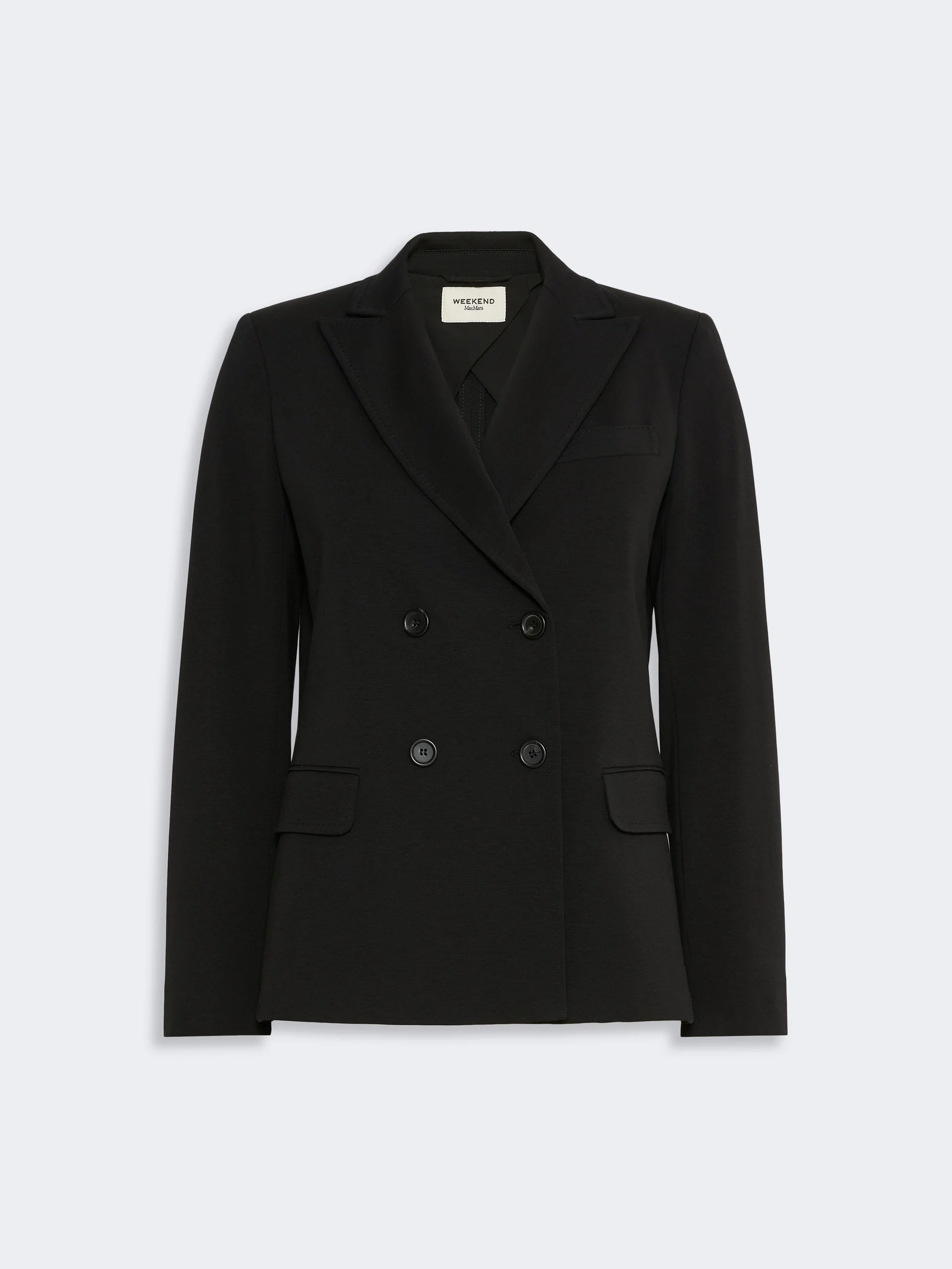 COLIBRI Milano-knit double-breasted jersey blazer - BLACK - 1