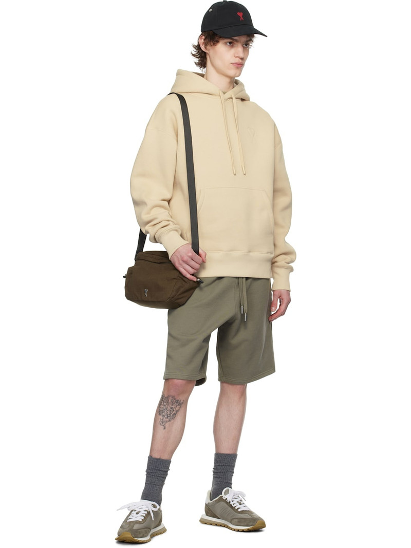 AMI Paris 베이지 코튼 AMI DE COEUR HOODIE outlook