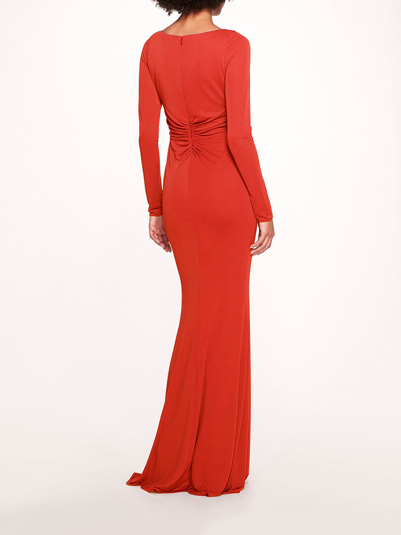 Marchesa MATTE RUCHED GOWN outlook