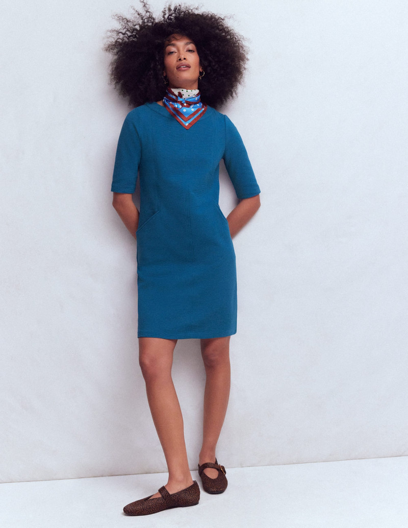 Nessa Ottoman Shift Dress-Tourmaline Blue 5