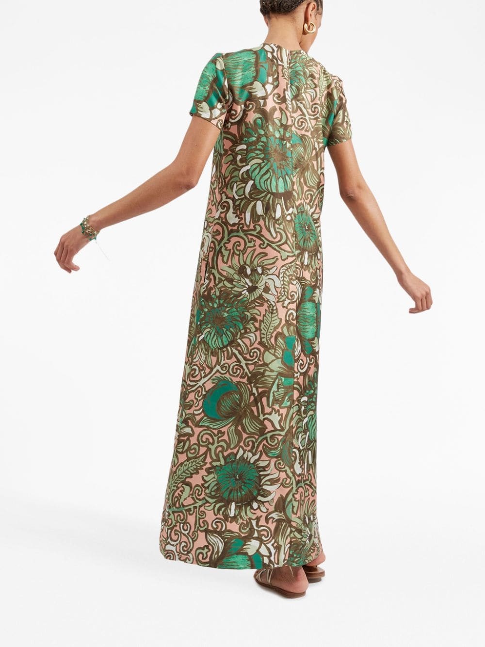 Swing floral-print silk shirt dress - 3