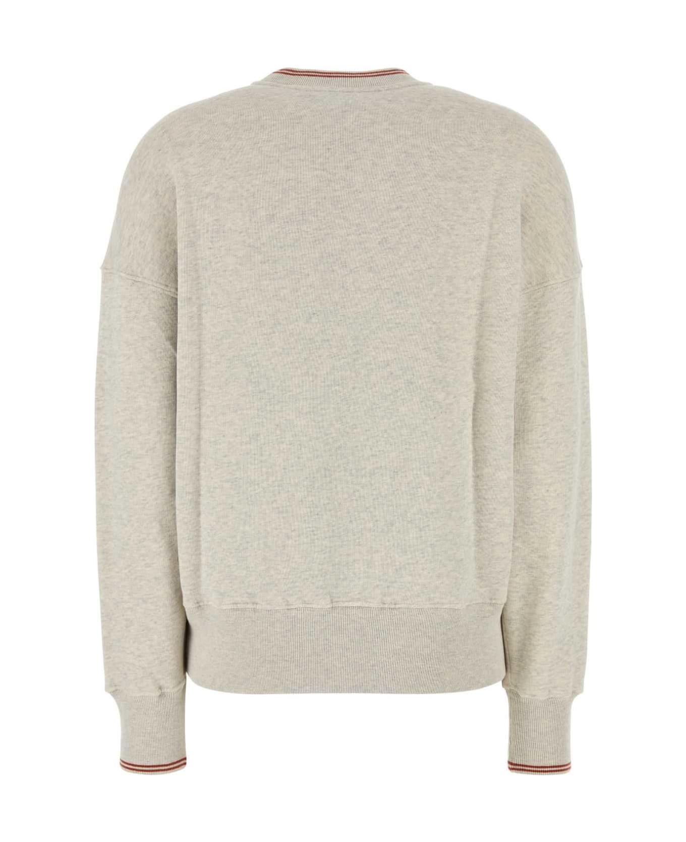 Melange Light Grey Cotton Main Wom Sweatshirt - 2