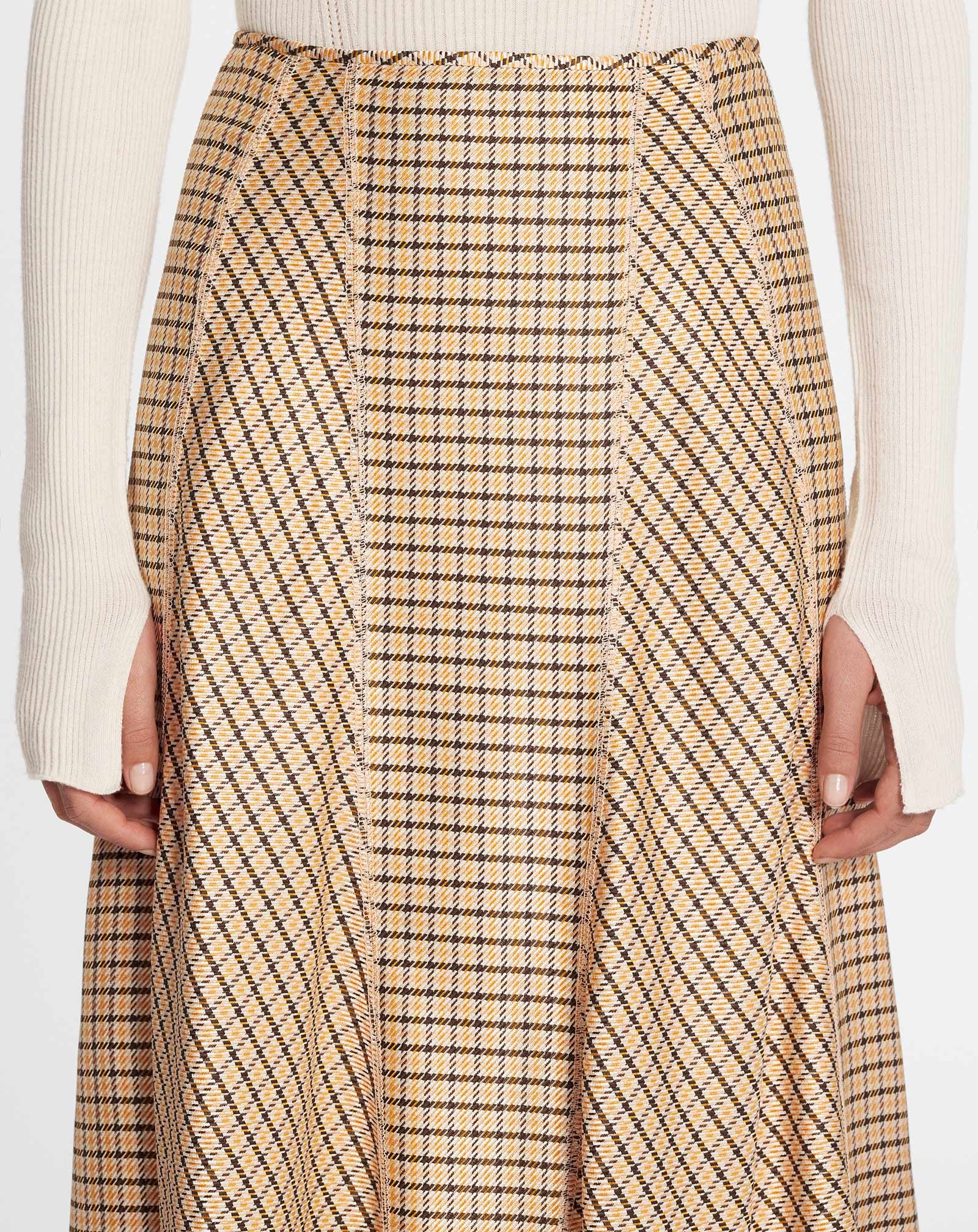 LONG PRINTED FLARED SKIRT - 6