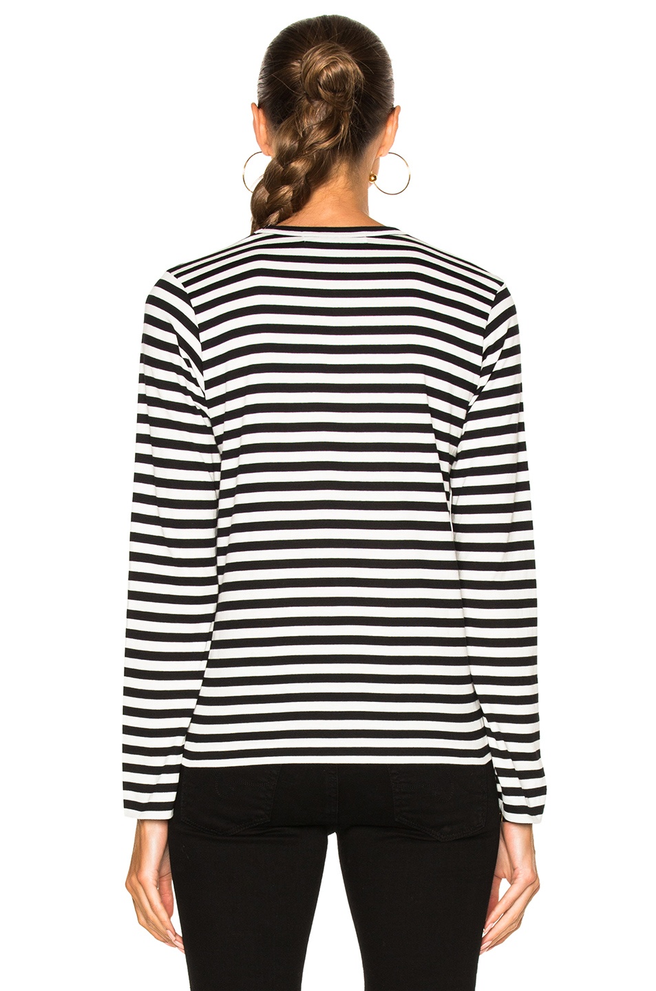 Cotton Red Emblem Stripe Tee - 4