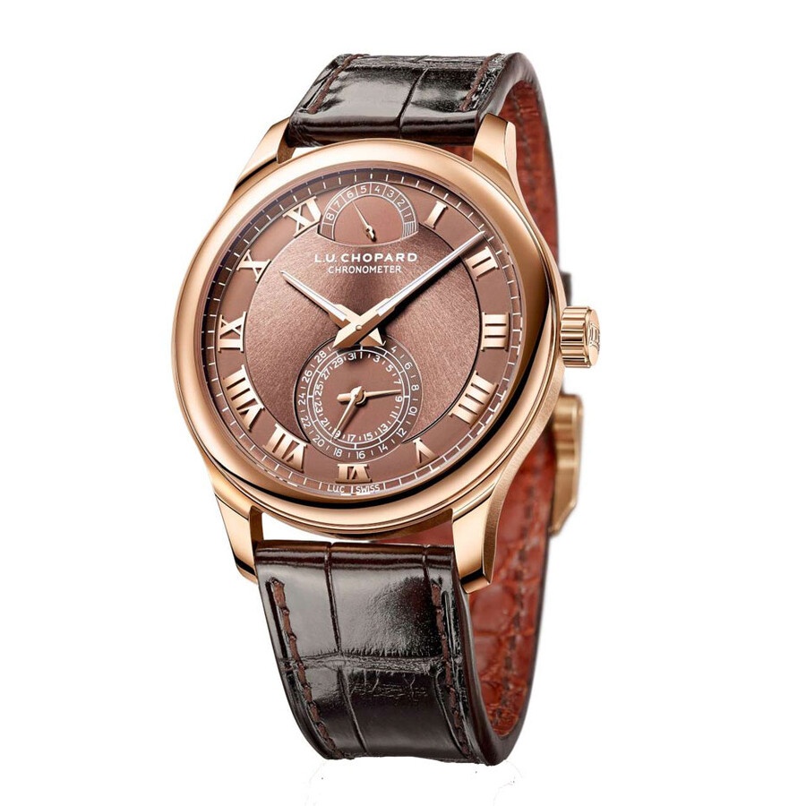 Chopard L.U.C Quattro 18k Rose Gold Sunburst Finish Dial Men's Watch 161926-5003 - 1