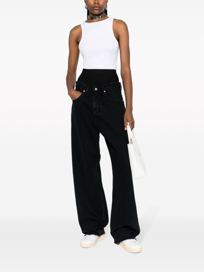 MM6 Maison Margiela single-stitch double-waist wide-leg jeans outlook