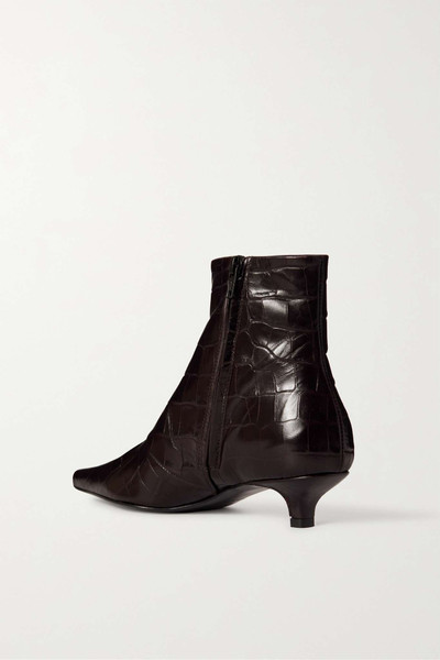 Totême + NET SUSTAIN The Slim croc-effect leather ankle boots outlook