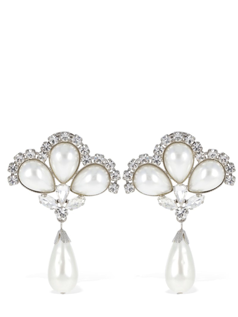 Pearl earrings w/ pendant - 1