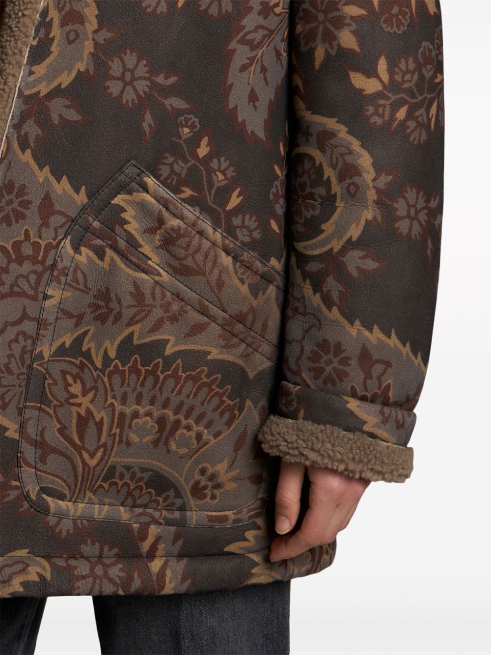 paisley-print shearling jacket - 6